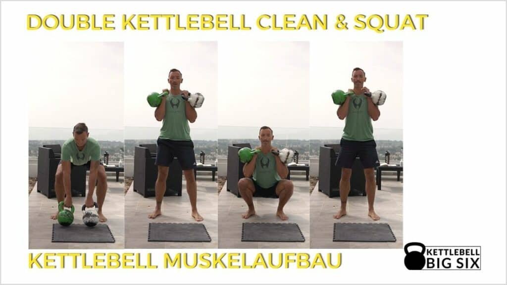 Kettlebell Muskelaufbau - Double Kettlebell Clean & Squat
